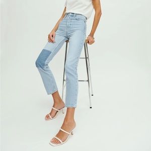 Reformation Cynthia Patch High Rise Straight Jeans - Never worn!